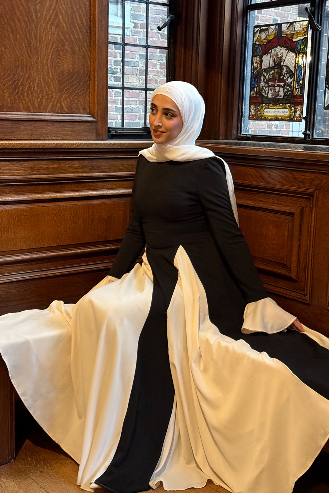 Cruella Black and White Dress - Elegant Women's Maxi Dress