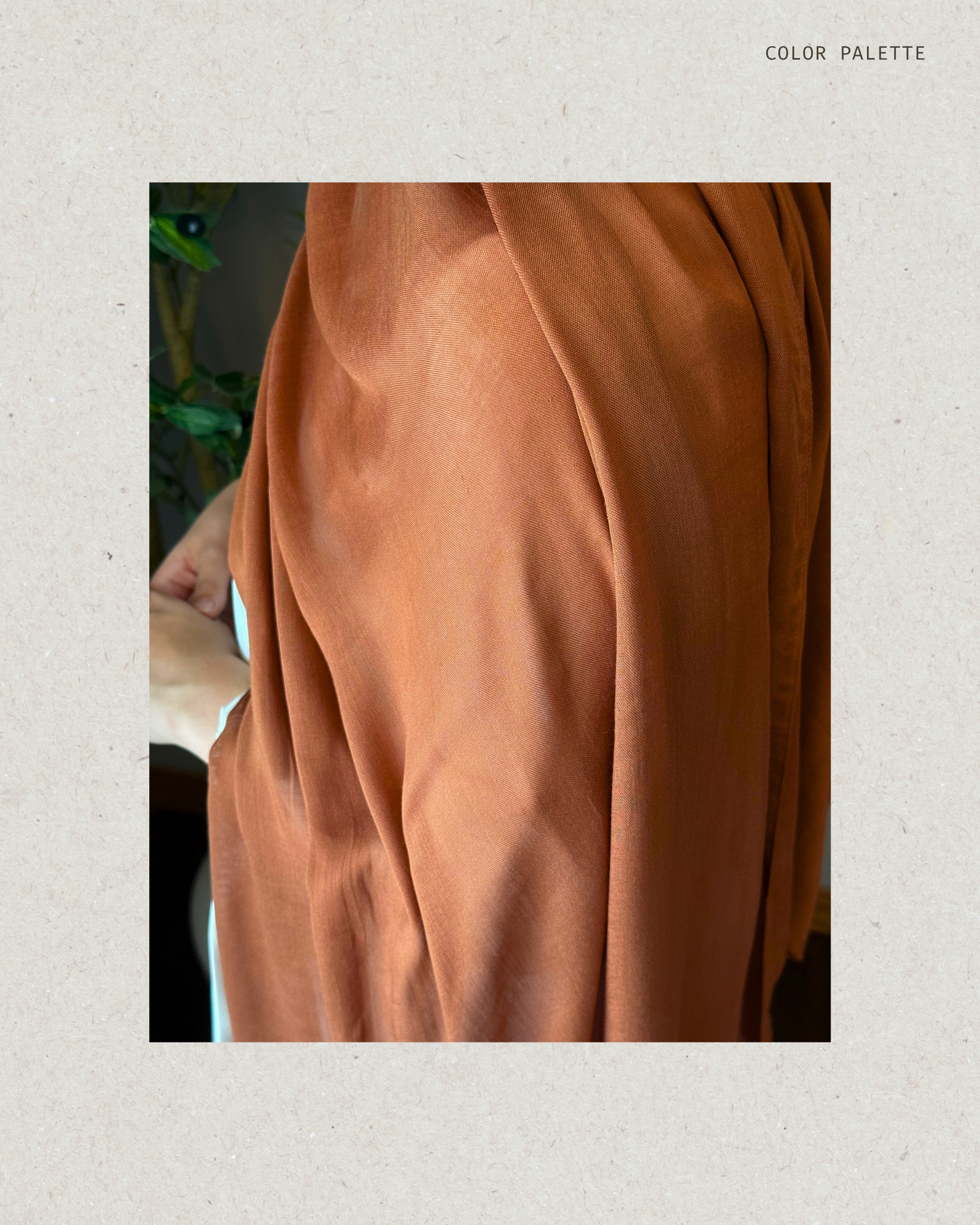 Close-up of a brown garment with a blurred background